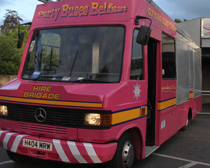 Pink Fire Engine Party Bus Hire Northern Ireland