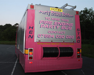 Pink Fire Engine Party Bus Hire Northern Ireland